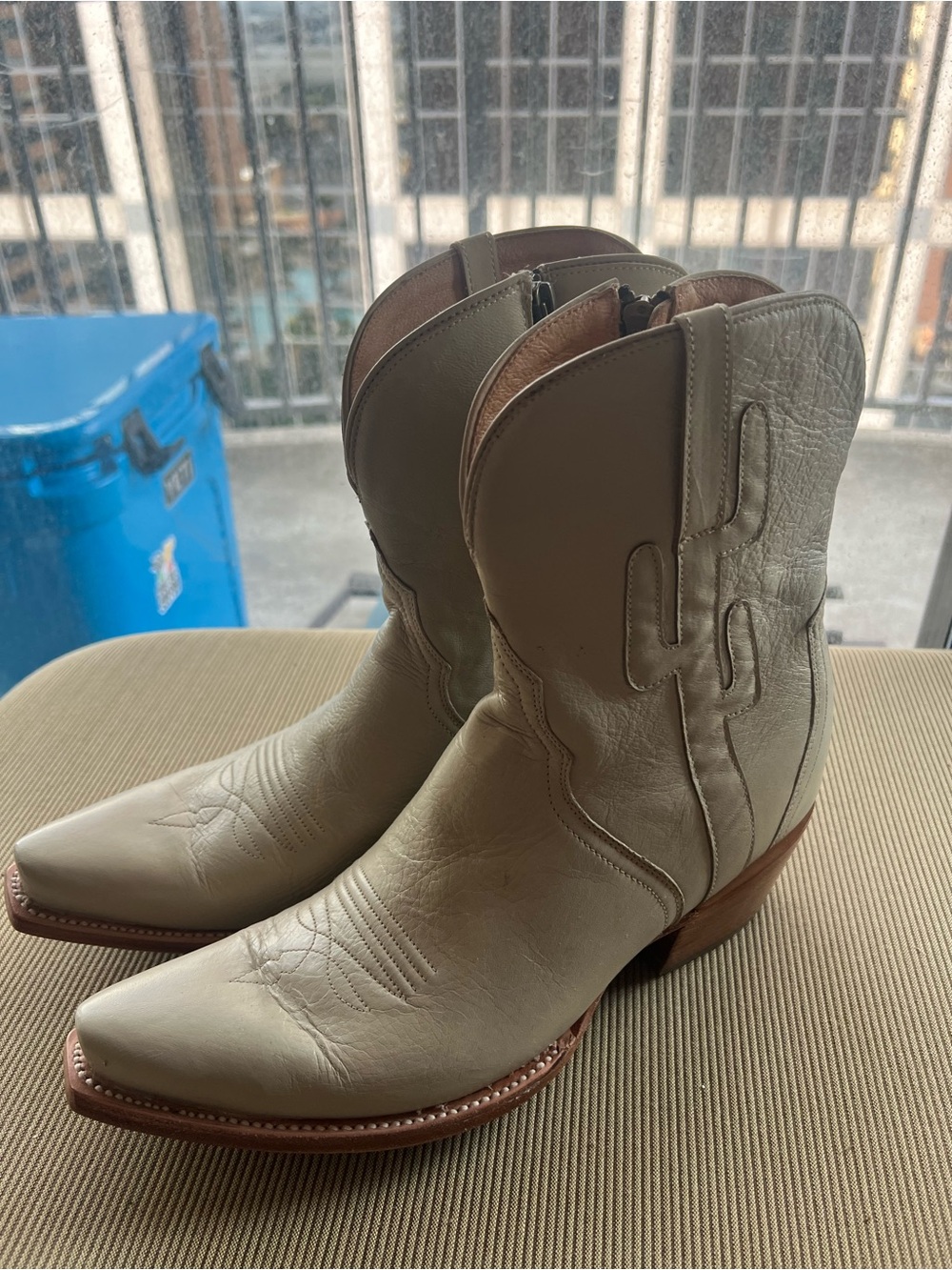 Lucchese April boots in cream